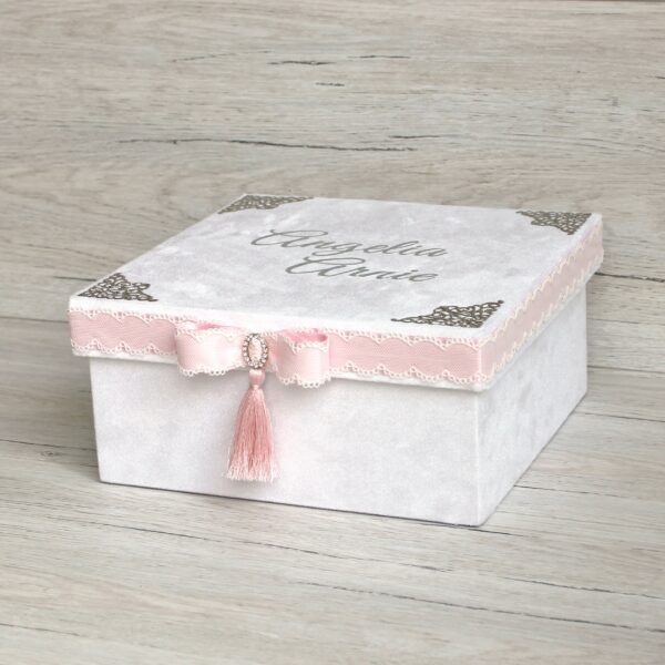 White Velvet Money Box Wedding Gift Box Bridal Shower Gift Box Hen Party Gift Box Baptism Gift Box Decorated Box Baby Shower Gift Box