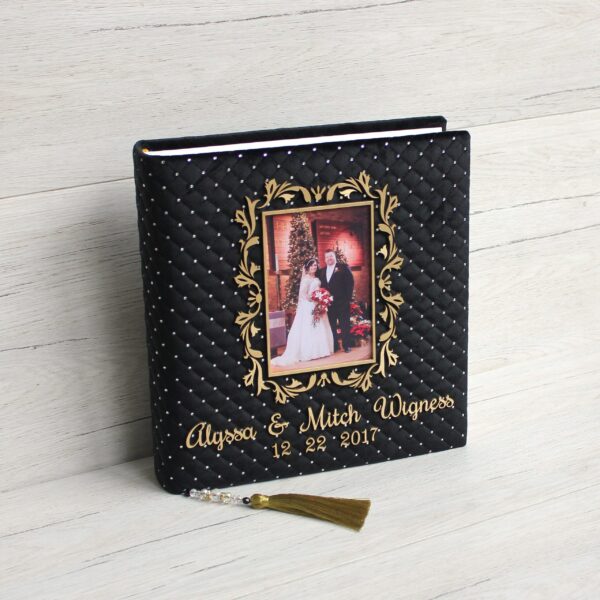 Custom Wedding Album ~ 12 x 12 Black Photo Album ~ Personalized Bridal Shower Gift ~ Large Wedding Photo Album