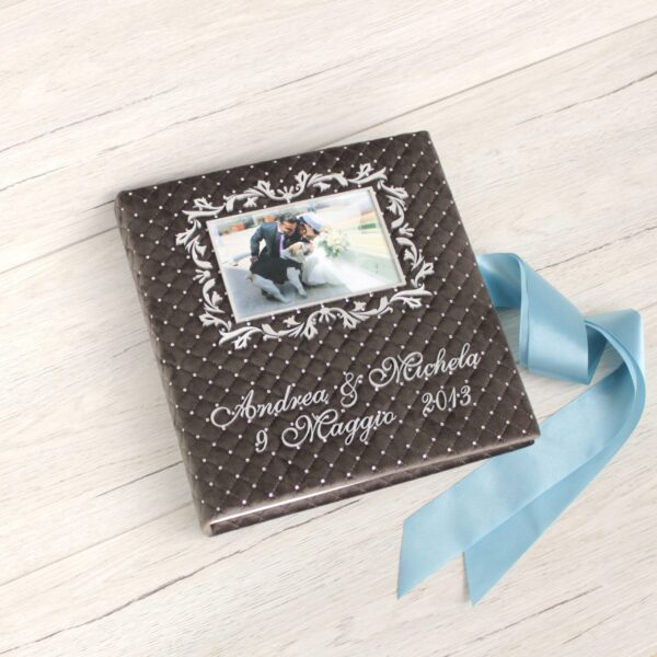 Personalized Wedding Photo Album ~ Custom family photo album ~ Large 12 x 12 grey photo album