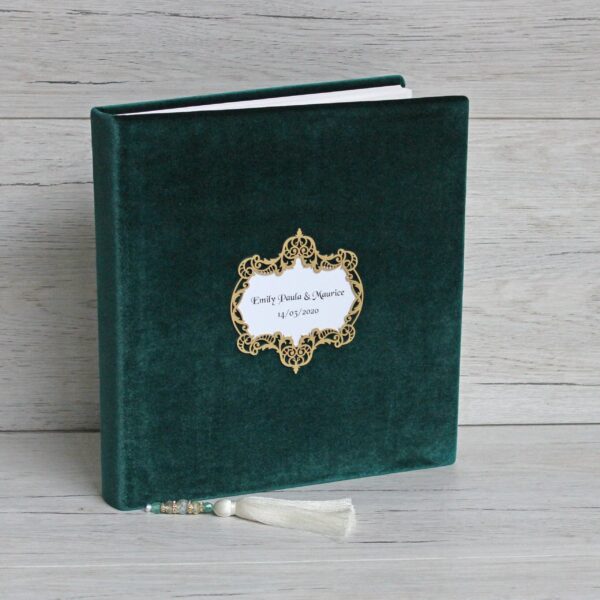 Emerald Green wedding photo album ~ 58 pages