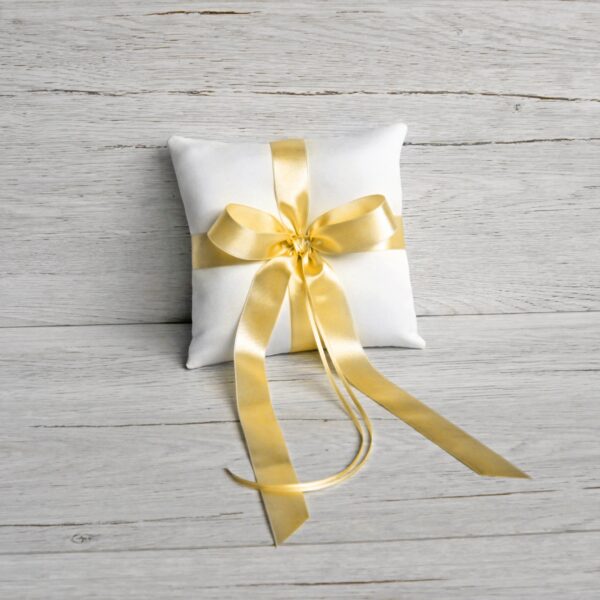 Yellow ring bearer pillow