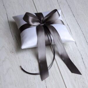 Gray ring bearer pillow