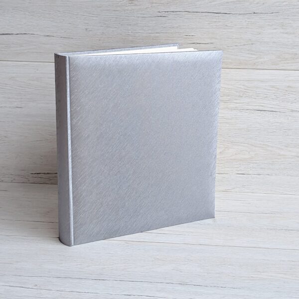 Silver photo album, Traditional Wedding Album, book bound DIY album with silver cover. 29x32 mm. 50sheets / 100 pages